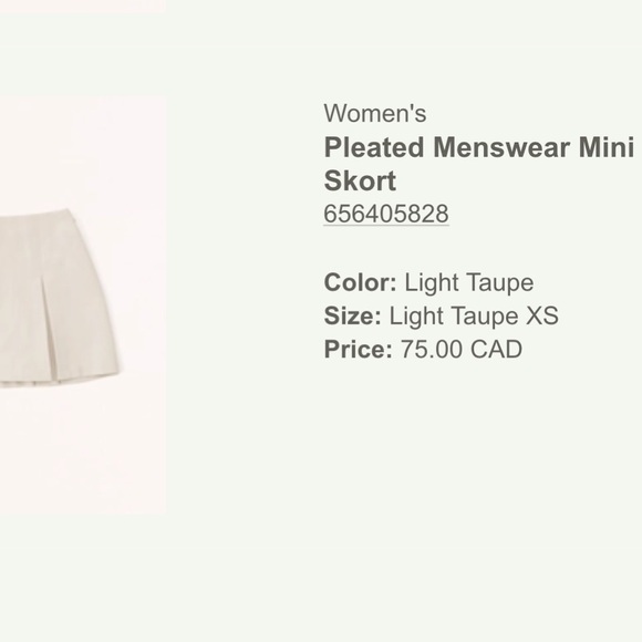 Abercrombie & Fitch Women's Pleated Menswear Mini Skort - Picture 5 of 6